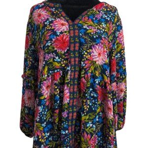 The Pioneer Woman 3/4 Sleeve V Neck Floral Blouse Top Women's Size Large
